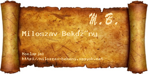 Miloszav Bekény névjegykártya